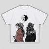Unisex Demon Slayer Yoriichi & Kokushibo Yin Yang Anime Graphic T-Shirt, Cool Comic Print Casual Streetwear Women And Men T-shirt