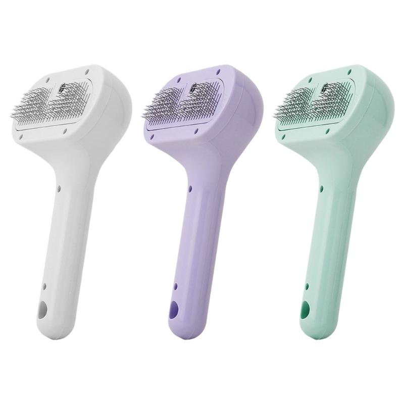 Portable Rechargeable Pet Hair Brush Gentle Soothing Steams Technology for Various Coat Type