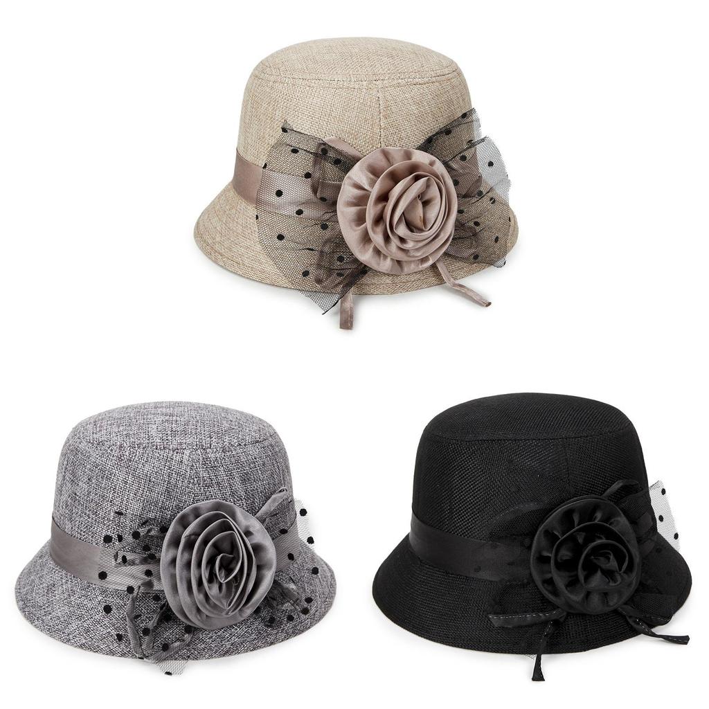Summer Ladies Linen Sun Hat With Wide Brim For Sun Protection And Casual Style