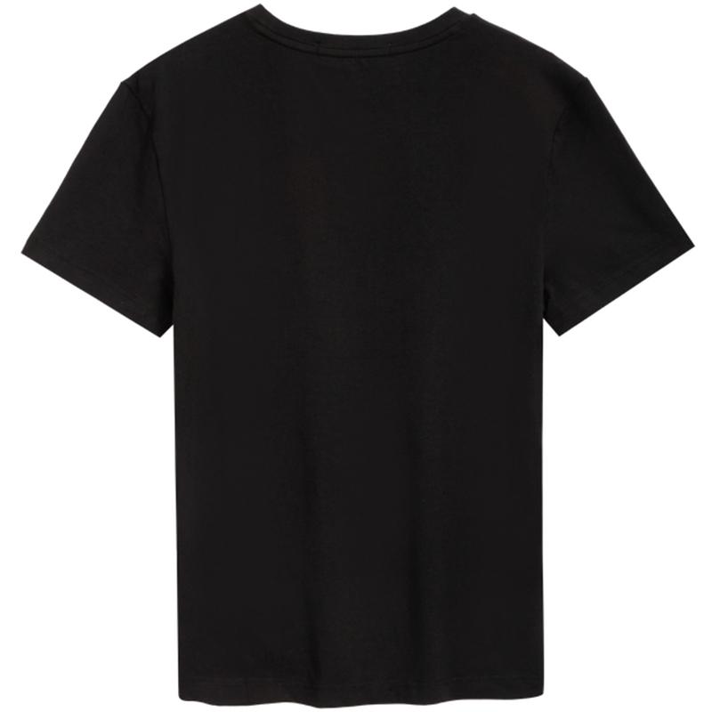 Calvin Klein Minimalistické Potlačené Ležérne Jednofarebné Okrúhly Výstrih Pohodlné Krátke Rukávy Tričko Dámske Vrchné Oblečenie Vesmírne-Čierne J221165BEH