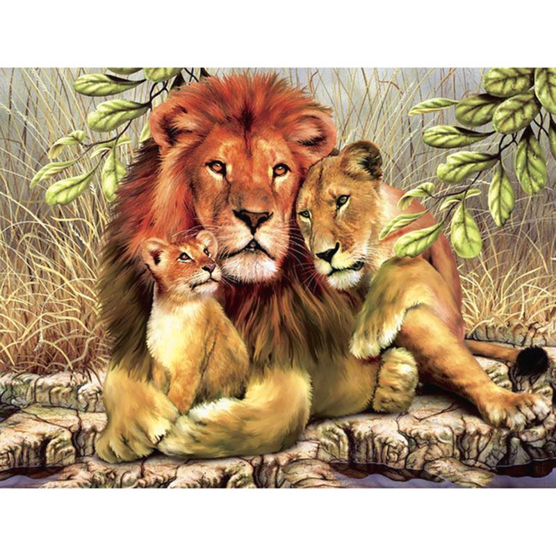 DIY Diamond Embroidery Animal Lion King Diamond Painting Cross Stitch Rhinestone Mosaic Decoration