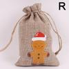 1 pièce Sac Cadeau de Noël à Cordon Coton Lin Sacs d'Emballage Cadeau pour Bijoux Bonbons Rangement MIT