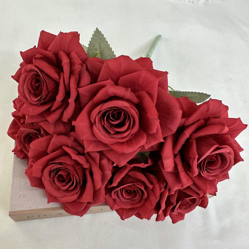 7 Heads Rose Silk Artificial Flower Bride Bouquet Wedding Floral Arrangement Materials Home Table Vase Decor Party Props Gifts