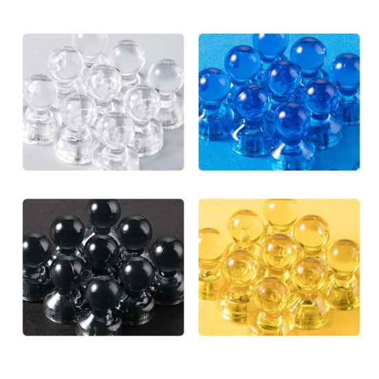 10Pcs Magnetic Push Pins Strong Suction Multi-purpose Mini Colorful Transparent Refrigerator Magnets Thumbtacks for School
