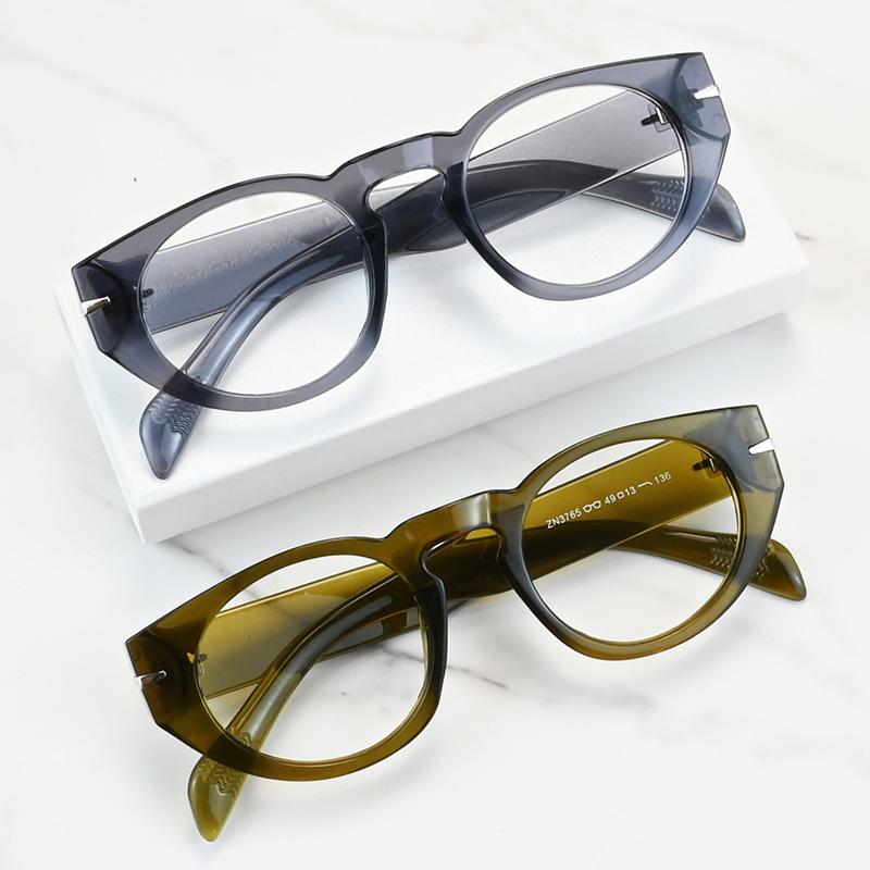 Klassische Retro Runde Myopiebrille mit Sehstärke Anti Blaulicht Optische Brille für Männer Frauen