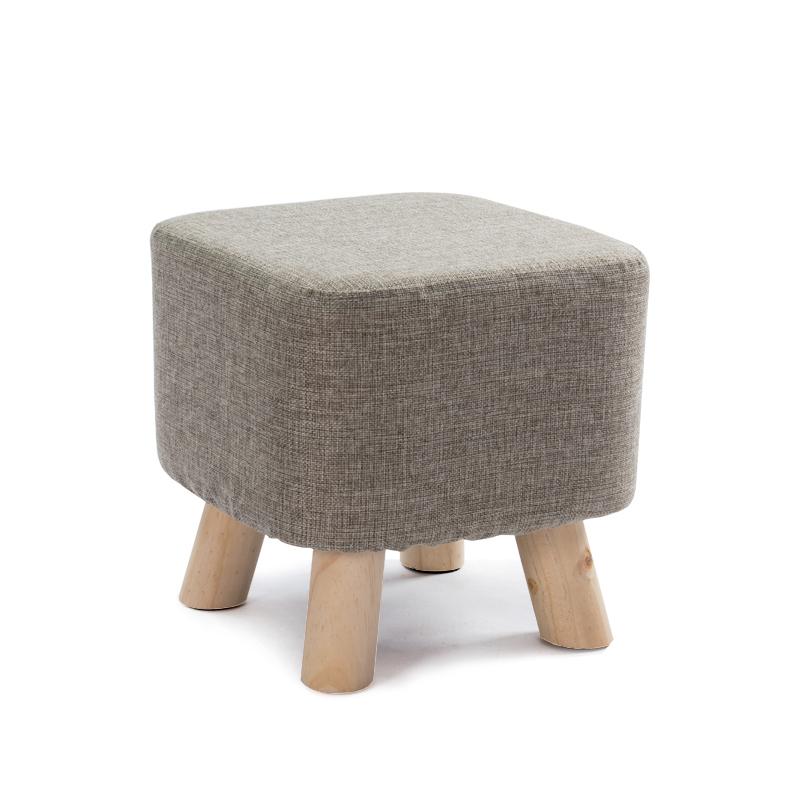 Elastic Footstool Cover Cotton Linen Stretch Sofa Protector Ottoman Slipcover Washable Ottoman Pouffe Foot Rest Stool Covers