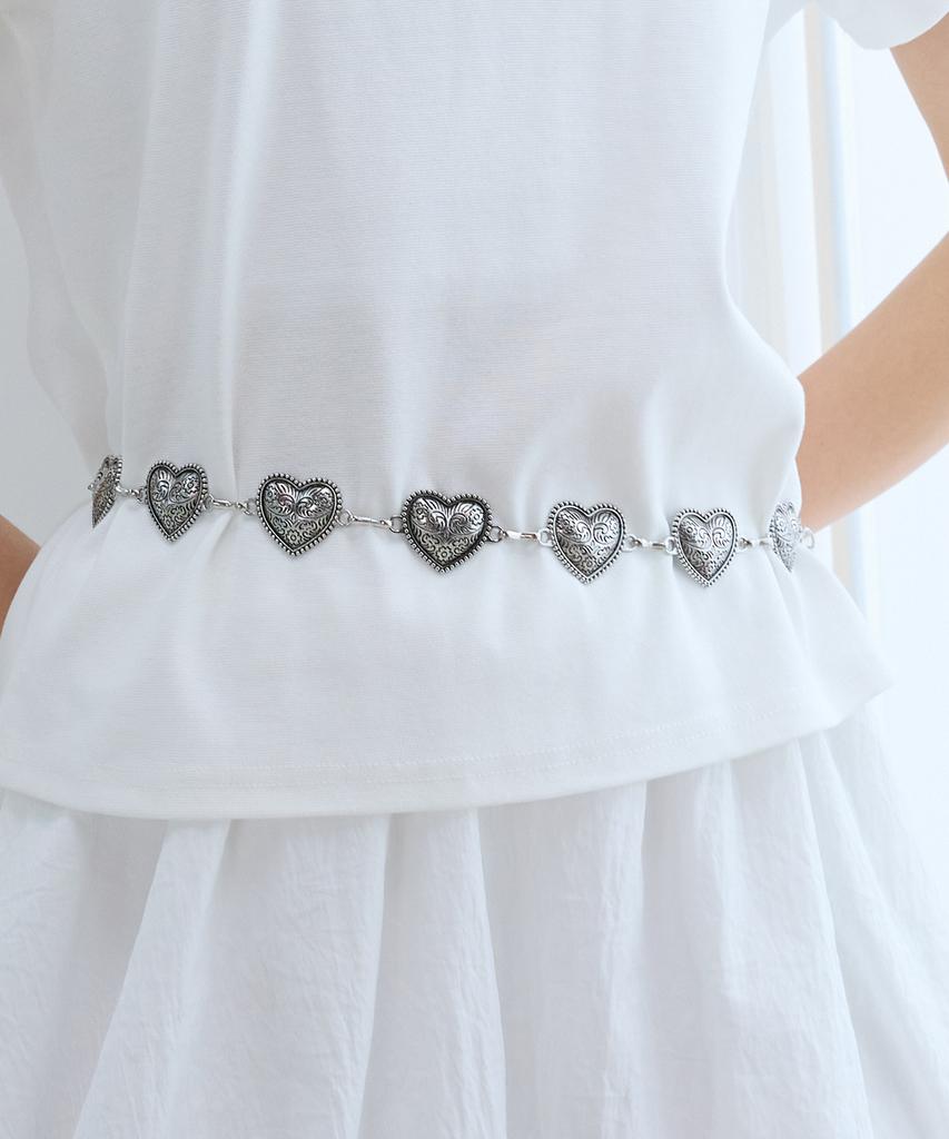 PINK PINEAPPLE Amtic Heart Chain BeltSilver