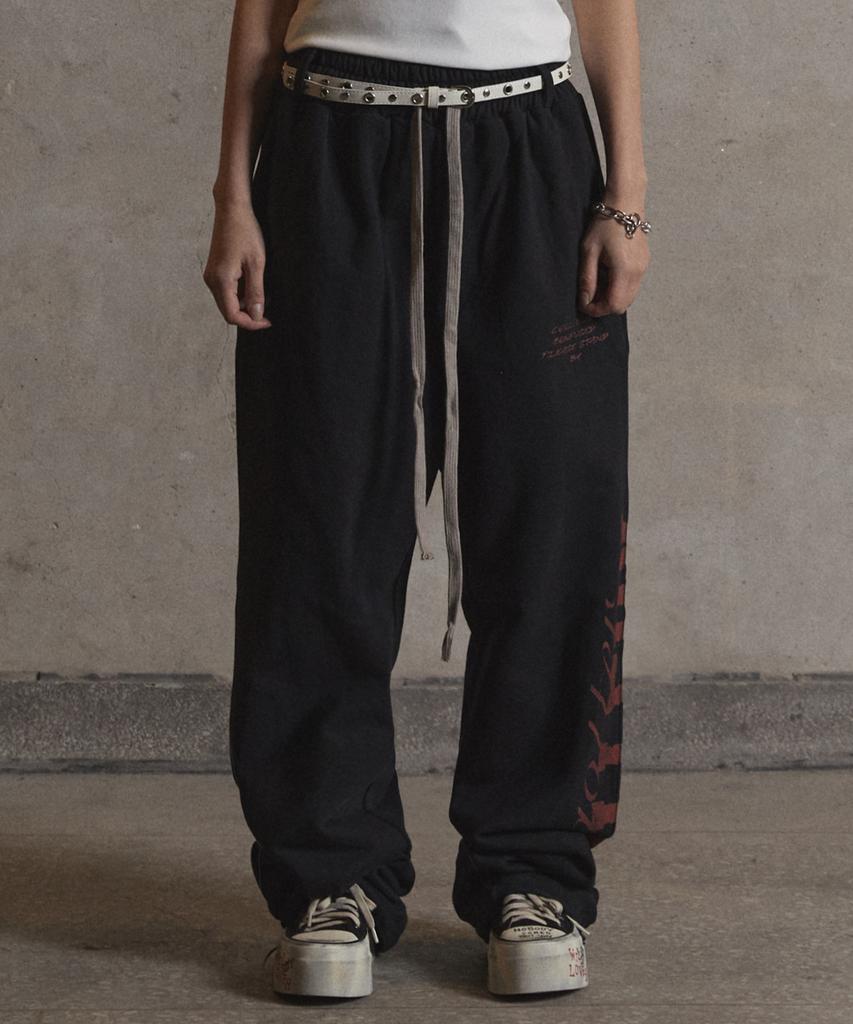 Garter Gallery Side Logo Cross Sweat Pants_Black
