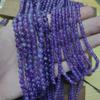 Naturstein Amethyst Perlen 2/3/4/mm Runde glatte Perlen für Schmuckherstellung DIY Ohrringe Armband Halskette Zubehör