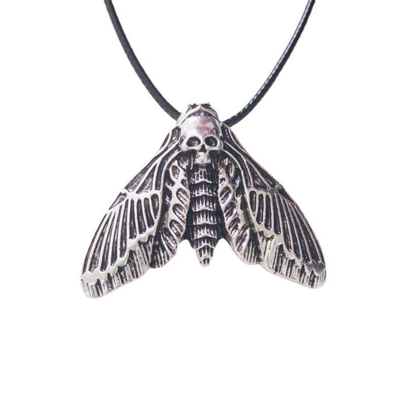 New Skull Moth Necklace European and American Retro Trend Accessories Animal and Women's Jewelry