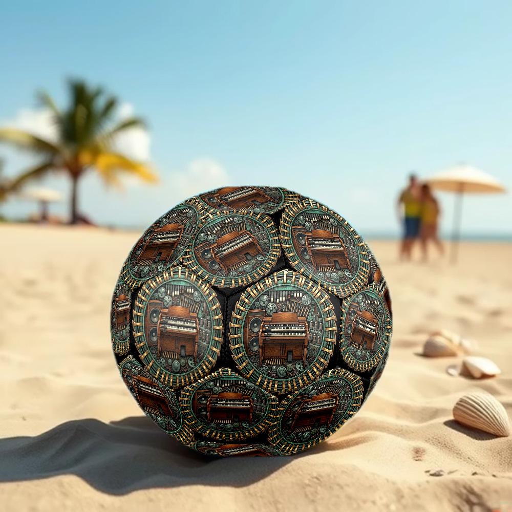 Steampunk Organ Gear Art Round Football Size 5 Adult Ball Suitable for Training Matches and Outdoor Team.