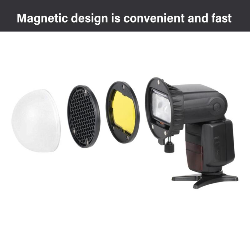 Blitze Modifikatoren Set mit Adapter, Softboxen, Farbfolien für kreative On-Camera-Beleuchtung