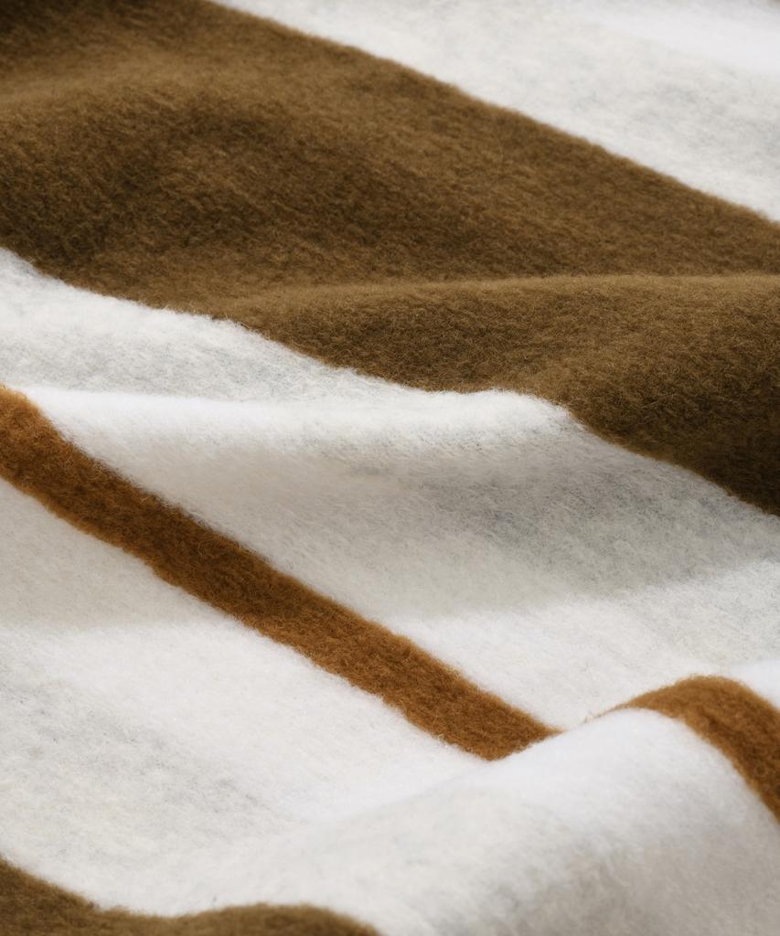 COVERNAT Striped Collar Knit Brown