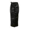 Jupe Femme Simili Cuir Taille Haute Fente Avant Enveloppante sur les Hanches avec Boutons Ceinture Fermeture Jupe de Ville Trajet