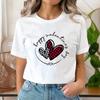 Zomerse ronde hals top met print, modieus, casual, schattig, korte mouwen, dames T-shirts van puur katoen