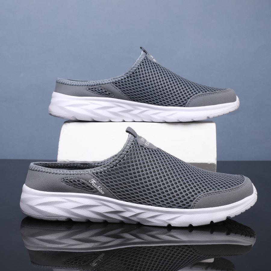 New Lightweight Men's Half Slippers Breathable Men Slippers Fashion Casual Shoes Anti-slip Male Flat Slip On Flats Outdoor