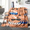 Custom Name Excavator Theme Printed Blanket - Perfect for Couch, Bed, Travel & Outdoor Use | Machine Washable, Cozy & Durable.