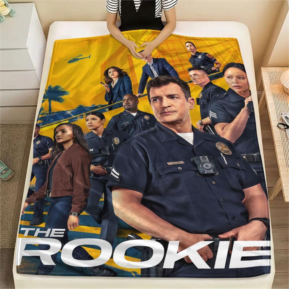 1PC THE ROOKIE Patterned Flannel Blanket Suitable For All Seasons for Home Decor Warmth and Comfort Gifts Holiday Present
