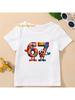Kids 67 Themed Colorful Print TShirt Soft Cotton Fabric Breathable and Comfortable Ideal for Toddlers and Childrendf0280