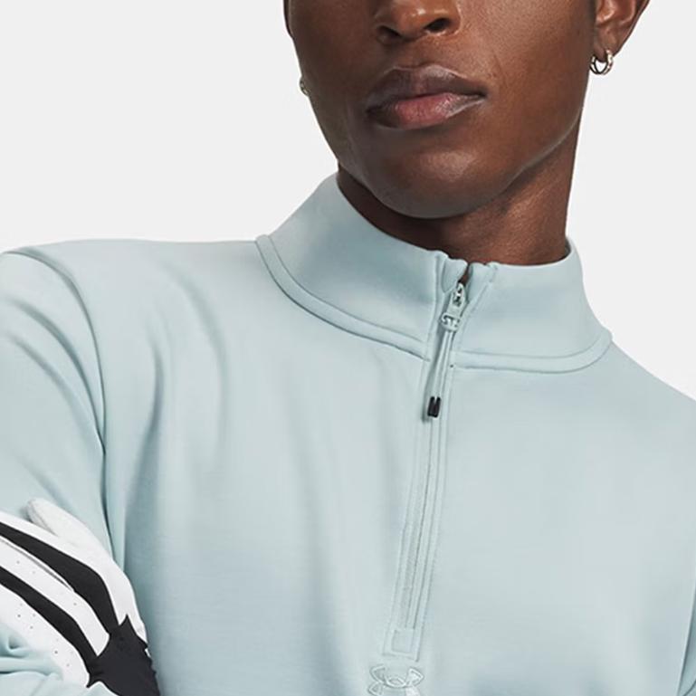Under Armour Drive Midlayer Casual Sports Stand Collar Long Sleeve Golf Shirt Men Tops 1387124-477