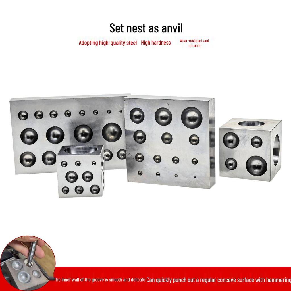 Steel Square Punching Die for Crafting Gold & Silver Rings and Bells - DIY Six-Sided Iron Drill Socket Forming Block