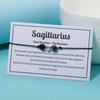 12 Constellation Bracelet Crystal Beads Rope Chain Bracelets for Women Zodiac Sign Libra Aries Wish Card Birthday Jewelry Gifts
