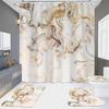 4Pcs Marble Series Shower Curtain Sets for Bathroom Non-Slip Bathroom Rugs Lid Toilet Cover Bath Mat