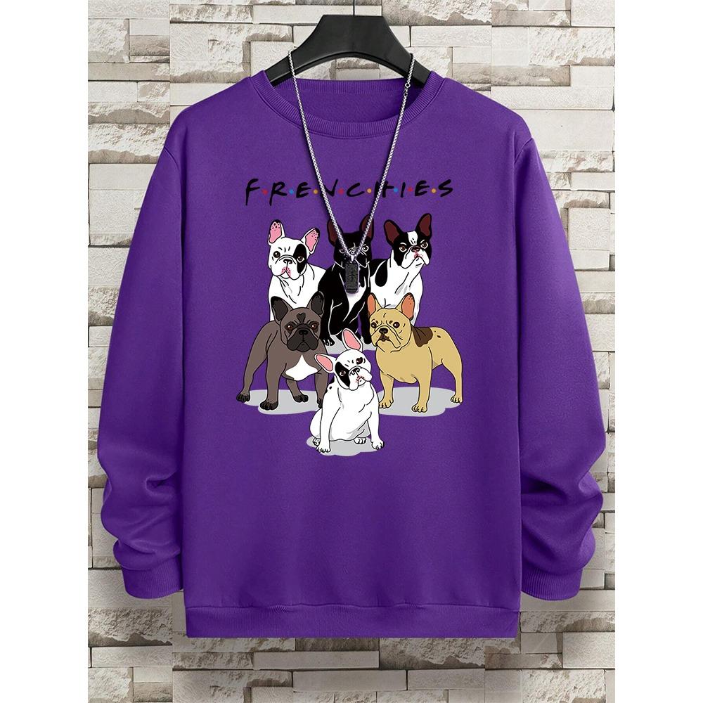 Frenchies 6 French Bulldogs Hoody Men Women Oversized Loose Sweatshirts Casual Soft Oversize Clothing Hoody Couple