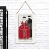Vintage European Court Figure Metal Wall Art French Classical Style Decorative Painting