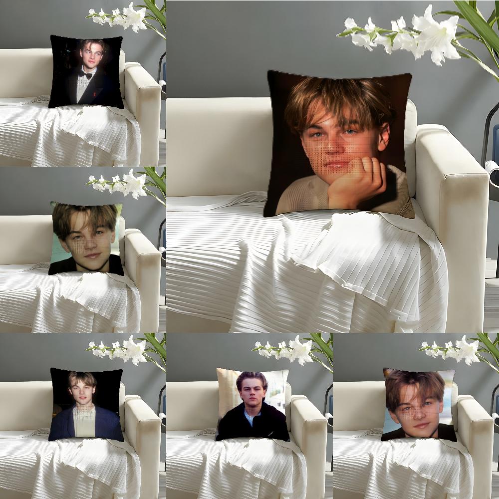 L-Leo DiCaprio Vibe Look Pillow Case Linen Pillow Case Sofa Home Decor Cushion Cover Cushion Cove