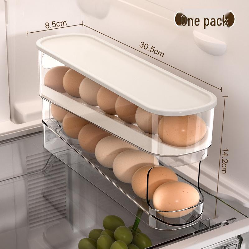 Porte-œufs coulissant automatique pour porte de réfrigérateur et plan de travail de cuisine