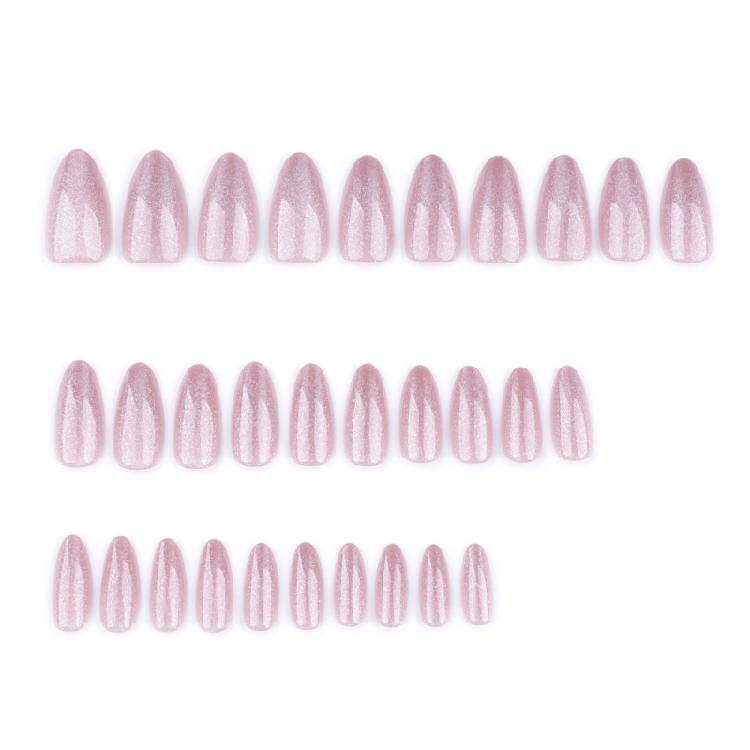24Pcs Almond Cats Eye Artificial Nail Short Press on Nail Full Cover Acrylic False Nail For For Parties And Celebrations