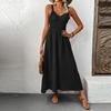 Dame Mote Casual Stil Middels Lengde Seler Ensfarget Damekjole