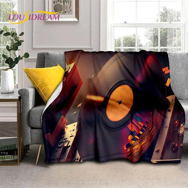 Vinyl Record Music DJ Screen Tape Soft Flannel Blanket for Bed Bedroom Sofa Picnic,Throw Blanket for Cover Outdoors Leisure Gift