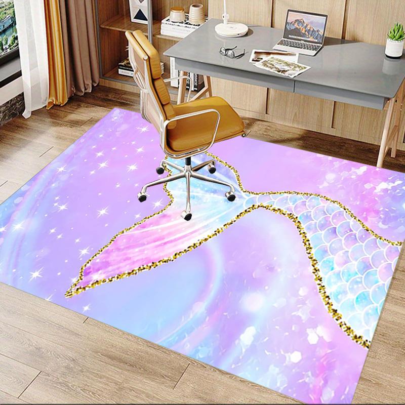 1PC Mermaid Tail Non-Slip Floor carpet, Office, family, bedroom, Studio - Large Area Rug, Vibrant Colors, Longlasting Material-X420
