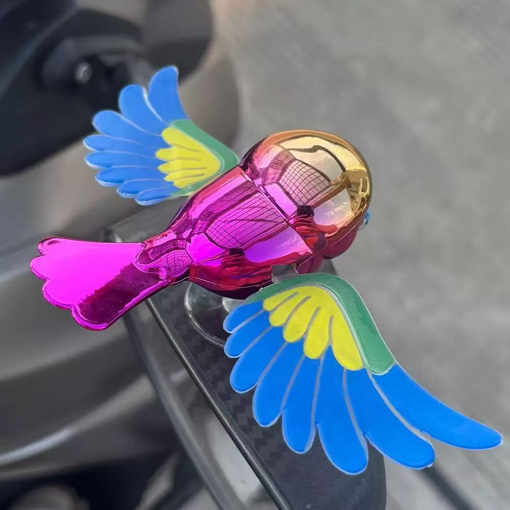 Simulated Flying Birds Ornaments Wings Fun Electric Bike Riders Helmets Rearview Mirrors Car Decorations