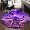 1pc Genshin Impact Beelzebul2 Print Round Carpet Chair Round Carpet Suitable for Bedroom Living Room Home Decorative Carpet