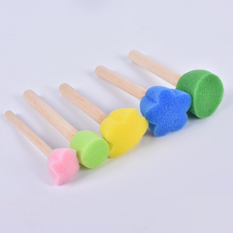 5Pcs Creative Sponge Brush Children Art Diy Painting Tools Mushroom Brush