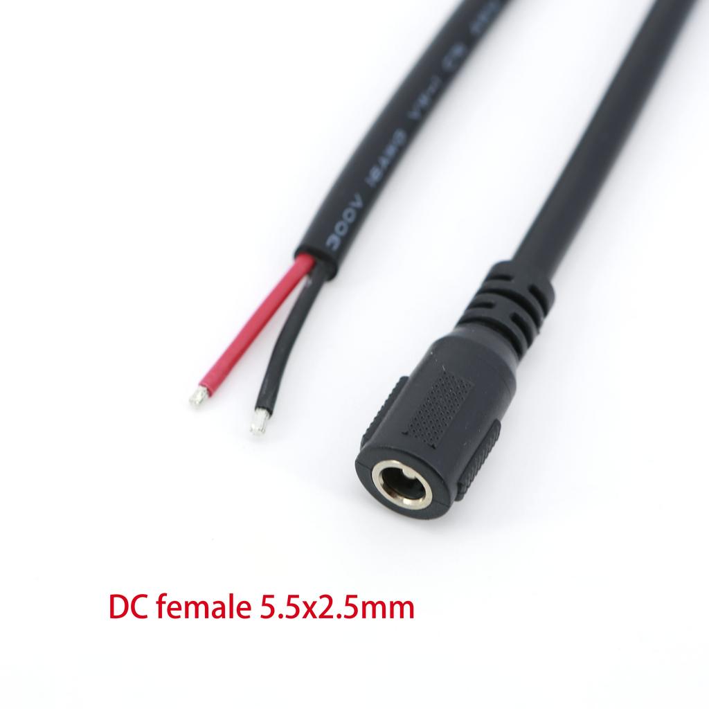 18cm 12V 16awg DC Mannelijke Vrouwelijke Connector Stroom Jack Kabel Adapter Stekker Levering 10A 5.5x2.1 5.5x2.5MM voor CCTV Camera led strip