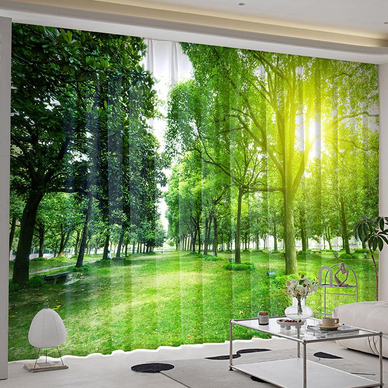Landscape Waterfall Forest Nature Senery Window Curtains Blinds For Kids Bedroom Living Room Bathroom Kicthen Door Home Decor