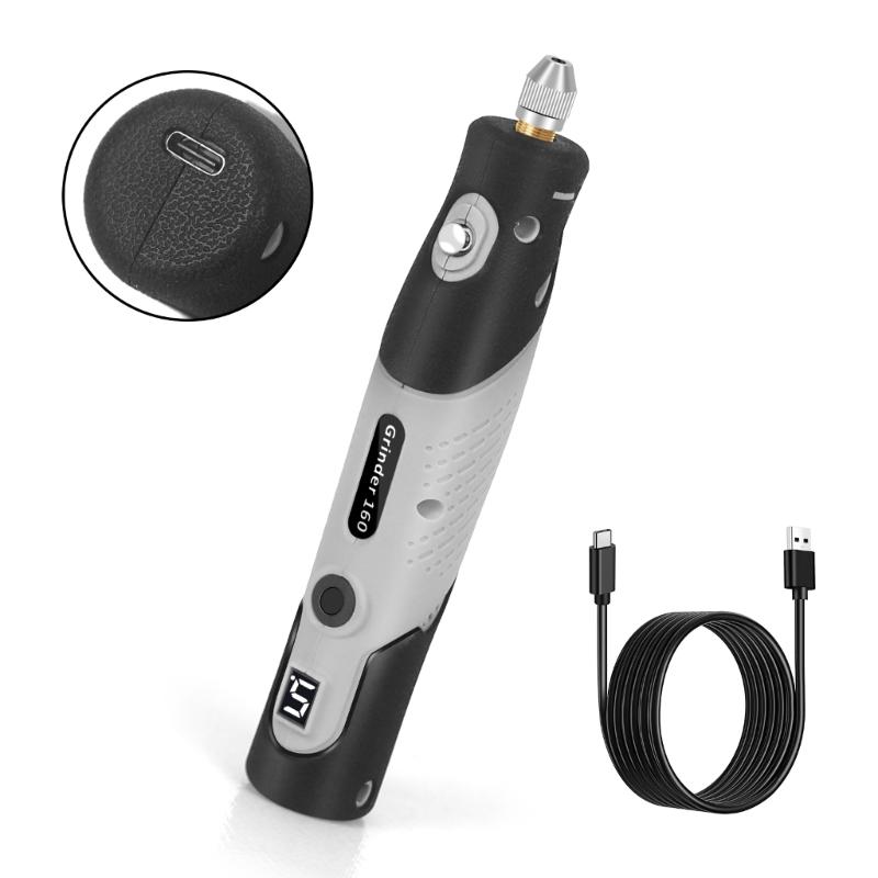 Multipurpose Mini Grinder 5 Adjustable Speed Wireless Rotary Tool for Stone Carving Plastic Polishing Crafts Art