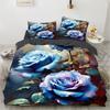 Luxury Duvet Cover Floral Exotic European 3D Bed Collection Design Retro Comforter Bedding Collections For Bedroom Black Deeuus Size
