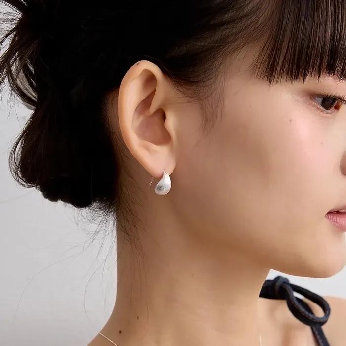 [SILVER925]Matte Drop Earring