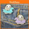 Unique New Fashion Cartoon Sloth Enamel Pin Badge In Mint Green For Trendy Collectors