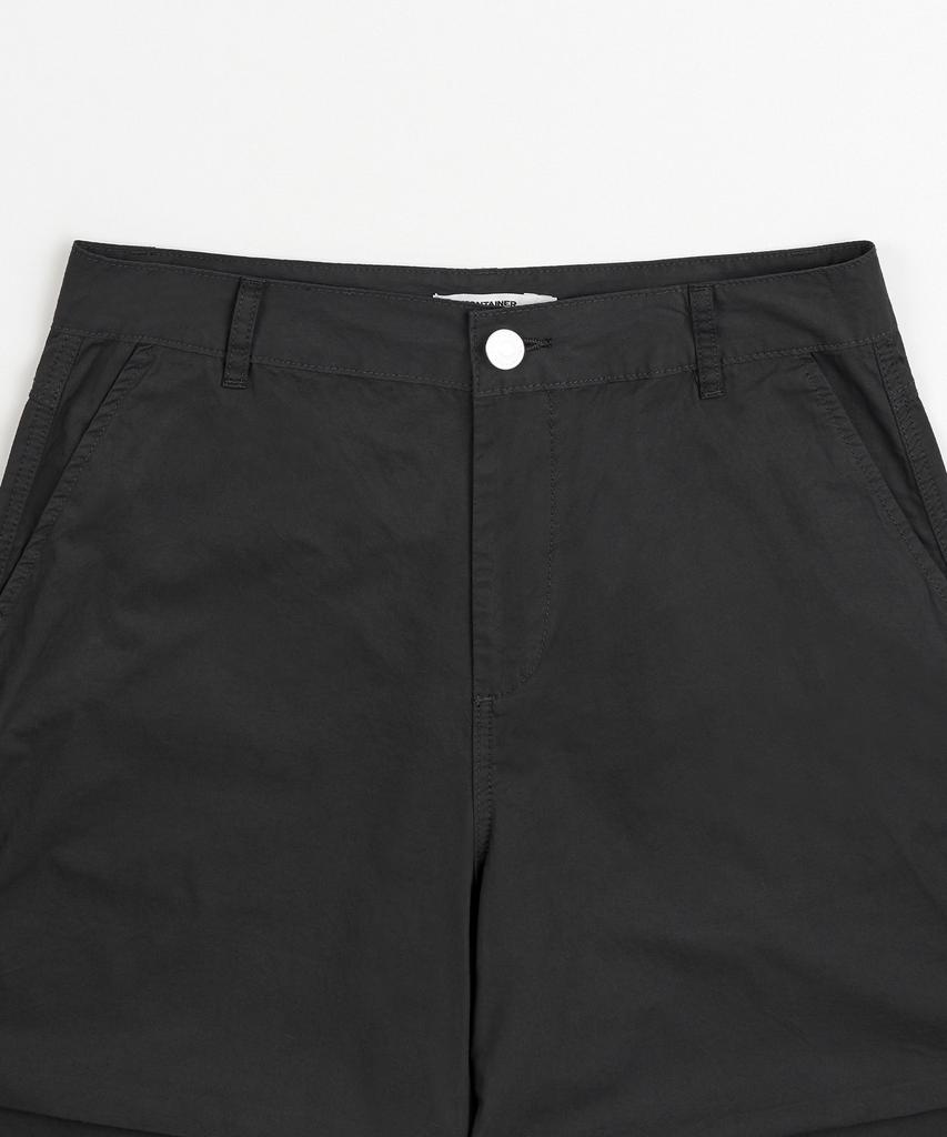 EXCONTAINER Parachute Cotton Bermuda Pants (Black)