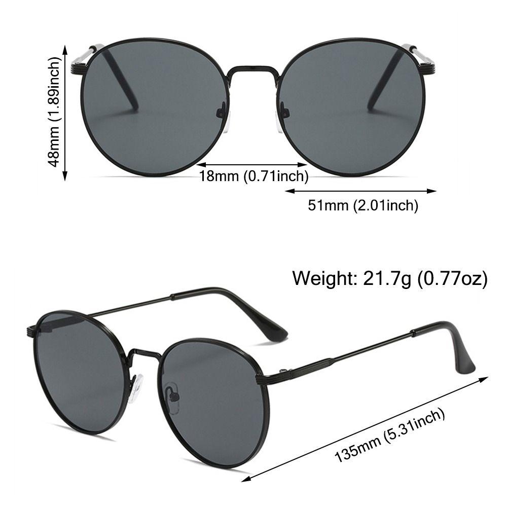Lunettes de soleil rondes vintage pour femmes hommes Monture métallique Lunettes de soleil Rétro Cerclées Lunettes Hippie Protection UV Lunettes d'été