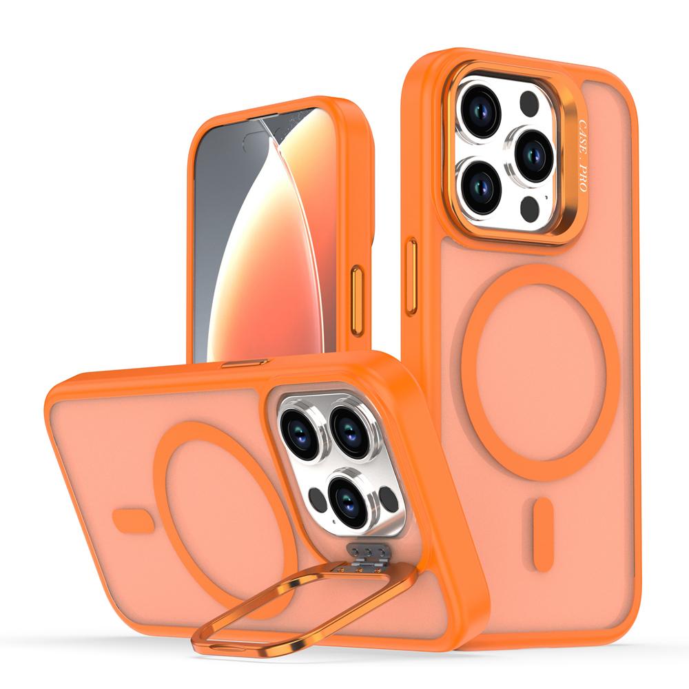 KEYSION Linsenständer Magnetische Handyhülle für MagSafe für iPhone 13 14 15 Pro Max 15 Plus Matt Durchscheinend Stoßfest Rückseite
