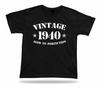 Printed T Shirt Tee Vintage 1940 Aged To Perfection Happy Birthday Present Gift