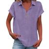 Mode Casual Dam -Färgknappad Krage Kortärmad Skjorta T-shirt Topp