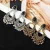 Fashion Tassel Antique Earrings Retro Earrings Bohemian Style Beads Women Black Rhinestone Earrings Jewelry Gift